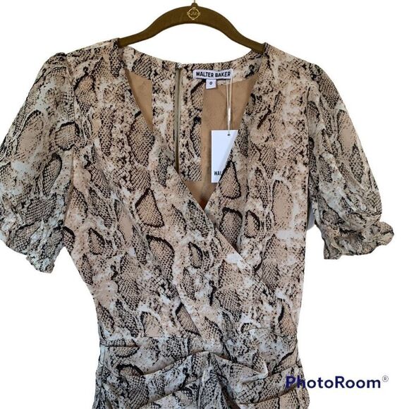 Walter Baker Women's Treyton Mini Dress Dusty Python Size 0 NWT - Picture 3 of 4